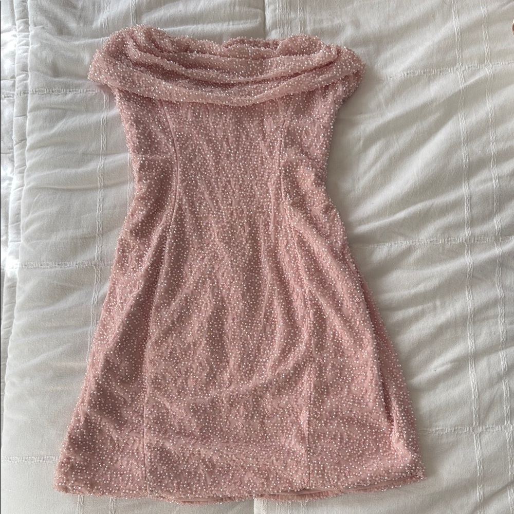 Oh Polly Light Pink Beaded Gown